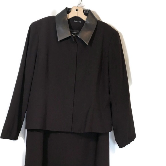 Skirt and Jacket set faux leather accent brown - Picture 4 of 8